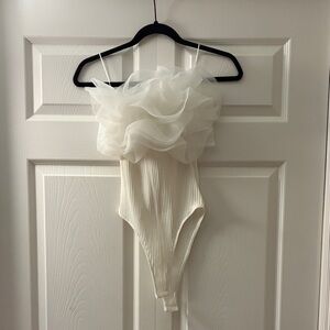 Zara Cream Ruffled Bodysuit